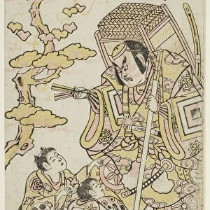 The Actors Ichikawa Ebizo II as Musashibo Benkei, Sakata Shintaro (?) as Soga no Goro, and... 1744. Creator: Torii Kiyonobu II