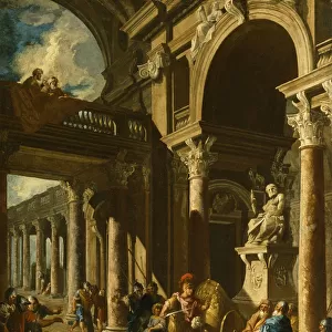 Alexander the Great Cutting the Gordian Knot, ca. 1718-1719. Artist: Panini, Giovanni Paolo (1691-1765)