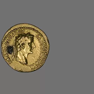 Aureus (Coin) Portraying Emperor Tiberius, 14-37. Creator: Unknown