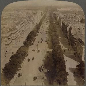 Champs Elysees - from Arch of Triumph to Place de la Concorde - Paris, France, 1900
