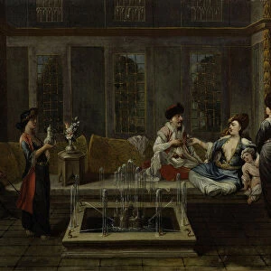 The Conversation, First half of the 18th century. Artist: Vanmour (Van Mour), Jean-Baptiste, (School)
