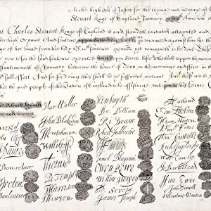 Copy of the Death Warrant of King Charles I, c1648