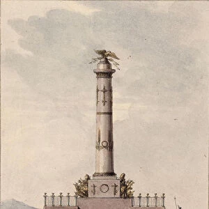 Design of the column commemorating centennial of the Battle of Poltava, 1805. Artist: Thomas de Thomon, Jean Francois (1754-1813)