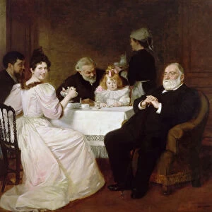 Family Reunion at the Home of Madame Adolphe Brisson. Artist: Baschet, Marcel Andre (1862-1941)