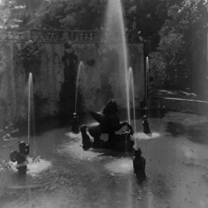 Fountain, Villa Laute, Viterbo, Italy, between 1910 and 1925. Creator: Frances Benjamin Johnston