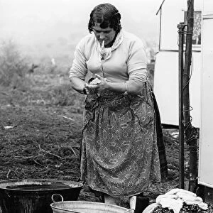 Gypsy woman washing clothes, 1960s