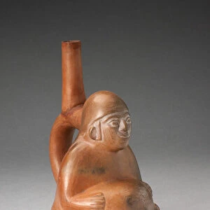 Handle Spout Vessel in the Form of a Seated Pregnant Woman, 100 B. C. / A. D. 500