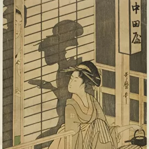 The Nakadaya teahouse, Japan, c. 1794 / 95. Creator: Kitagawa Utamaro