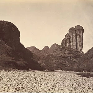 Piled Stone Mountain Near Sing Chang, ca. 1869. Creator: Afong Lai