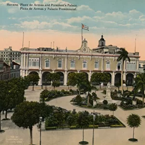Plaza de Armas and Presidential Palace, Havana, Cuba, c1920