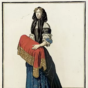 Recueil des modes de la cour de France, La Sage Femme (image 1 of 3), between c1678 and c1693. Creator: Nicolas Bonnart