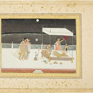 Seduction Scene on a Terrace by Moonlight, 18th century. Creator: Unknown