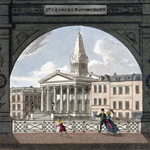 St Georges Church, Bloomsbury, Holborn, London, c1800