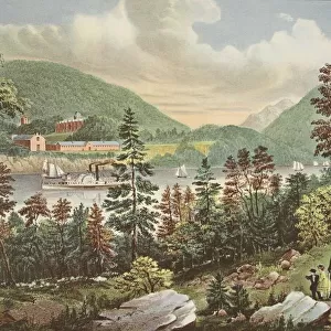 U. S. Military Academy - West Point, from the opposite Shore, pub. 1862, Currier & Ives