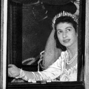 Princess Elizabeth returning to Buckingham Palace after her wedding