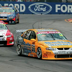 Clipsal 500 V8 Supercars Adelaide 22nd March 2003 Holden Driver Jason Bright leads Holden Driver Mark Skaife during race 1 at the Clipsal 500 in Adelaide Australia. World Copyright: Mark Horsburgh/LAT Photographic ref: Digital Image Only