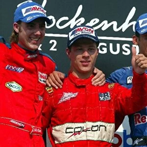 Formula 3000 International Championship: The podium: Bjorn Wirdheim Arden International second; Ricardo Sperafico Coloni Motorsport, winner