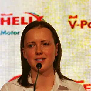 Formula One World Championship: Dr. Lisa Lilley Shell Fuel Chemist at the Shell Ferrari Press Conference