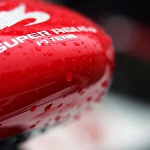 Formula One World Championship: Raindrops on a Super Aguri F1 SA07 nosecone