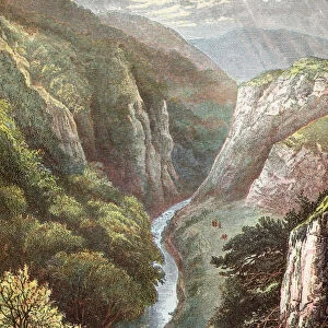 Dovedale, Peak District, Derbyshire, England, seen here in the 19th century. From Picturesque England its Landmarks and Historic Haunts, published, 1891