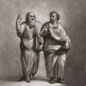 Plato and Aristotle. From a late 17th century print by Wallerant Vaillant after a work by Raphael