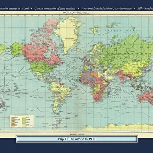 Historical World Events map 1933 US version