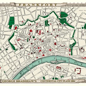 George Bradshaws Plan of Frankfort, Germany 1896