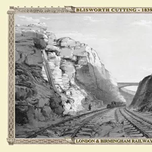 Views on the London to Birmingham Railway - Blisworth Cutting 1839