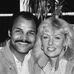 Ex-World Boxing Champion John Conteh at home with wife Veronica. 5th October 1984