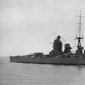 HMS Nelson (pennant number: 28) seen here at a fleet review prior to the second world war