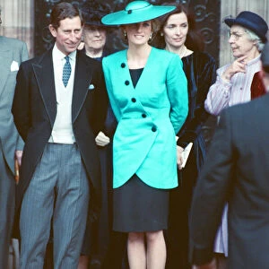 HRH THE PRINCE OF WALES & HRH THE PRINCESS OF WALES attend the society wedding of Miss