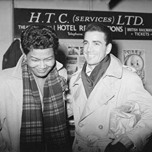 Jazz singer Pearl Baily seen here with drummer Louis Balassone 16th November 1952