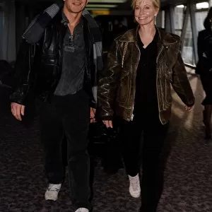 Patrick Swayze actor with wife actress dancer Lisa Niemi January 1992