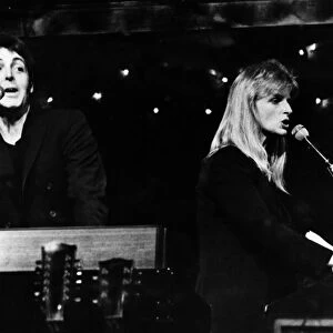 Paul & Linda McCartney with their band Wings performing, Liverpool. 24th November 1979