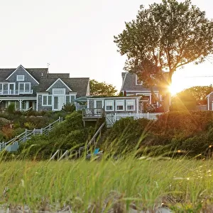 Massachusetts, Cape Cod, Chatham Lighthouse beach, beachfront private homes