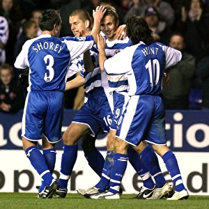 Reading players celebrate Kevin Doyles goal