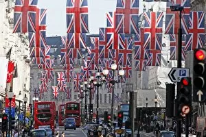 Union Jack Flags in Regent Street, London